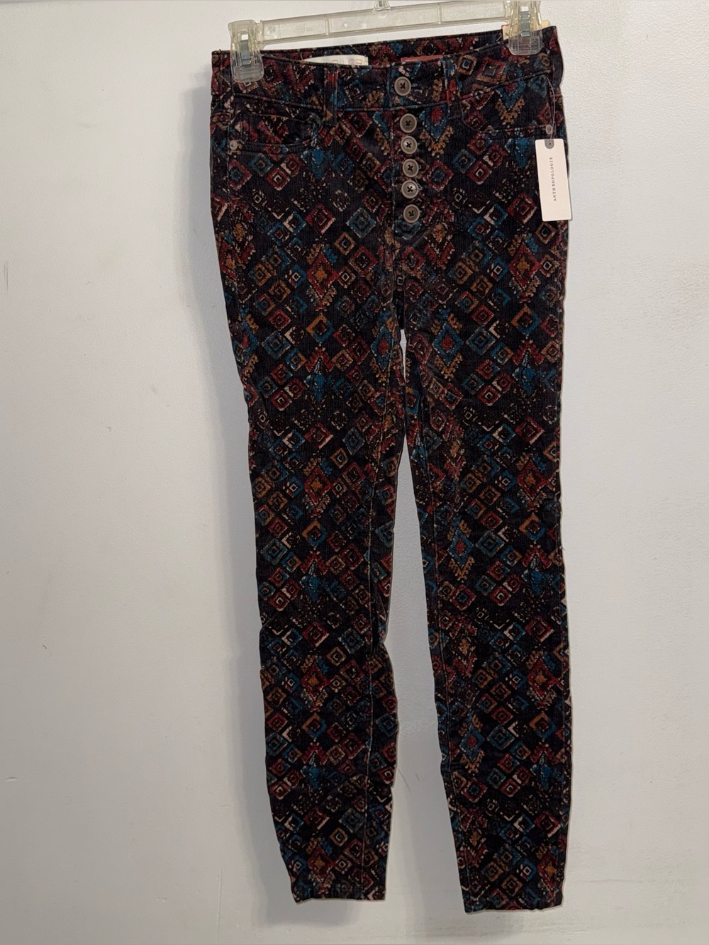 NWT $110 Anthropologie x Pilcro Button-Fly Corduroy High Rise Skinny Jeans 25